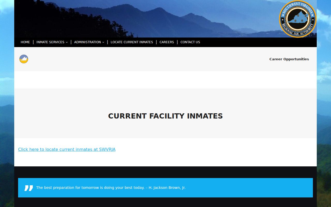 Russell County outstanding warrant reference to the regional jail current-inmate interface