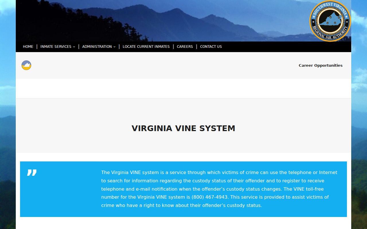 Russell County outstanding warrant reference to Virginia VINE custody notifications