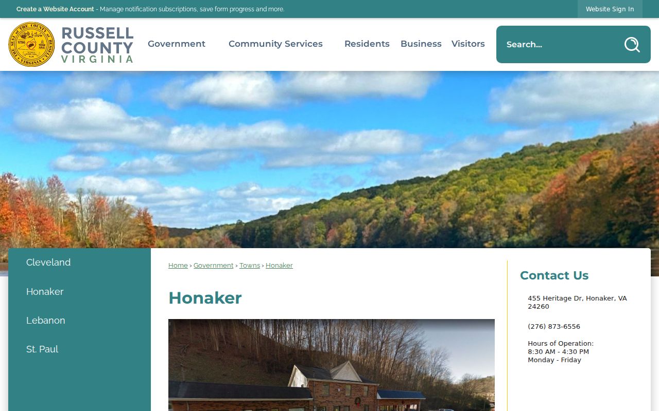 Russell County Honaker warrant records reference to current town administration