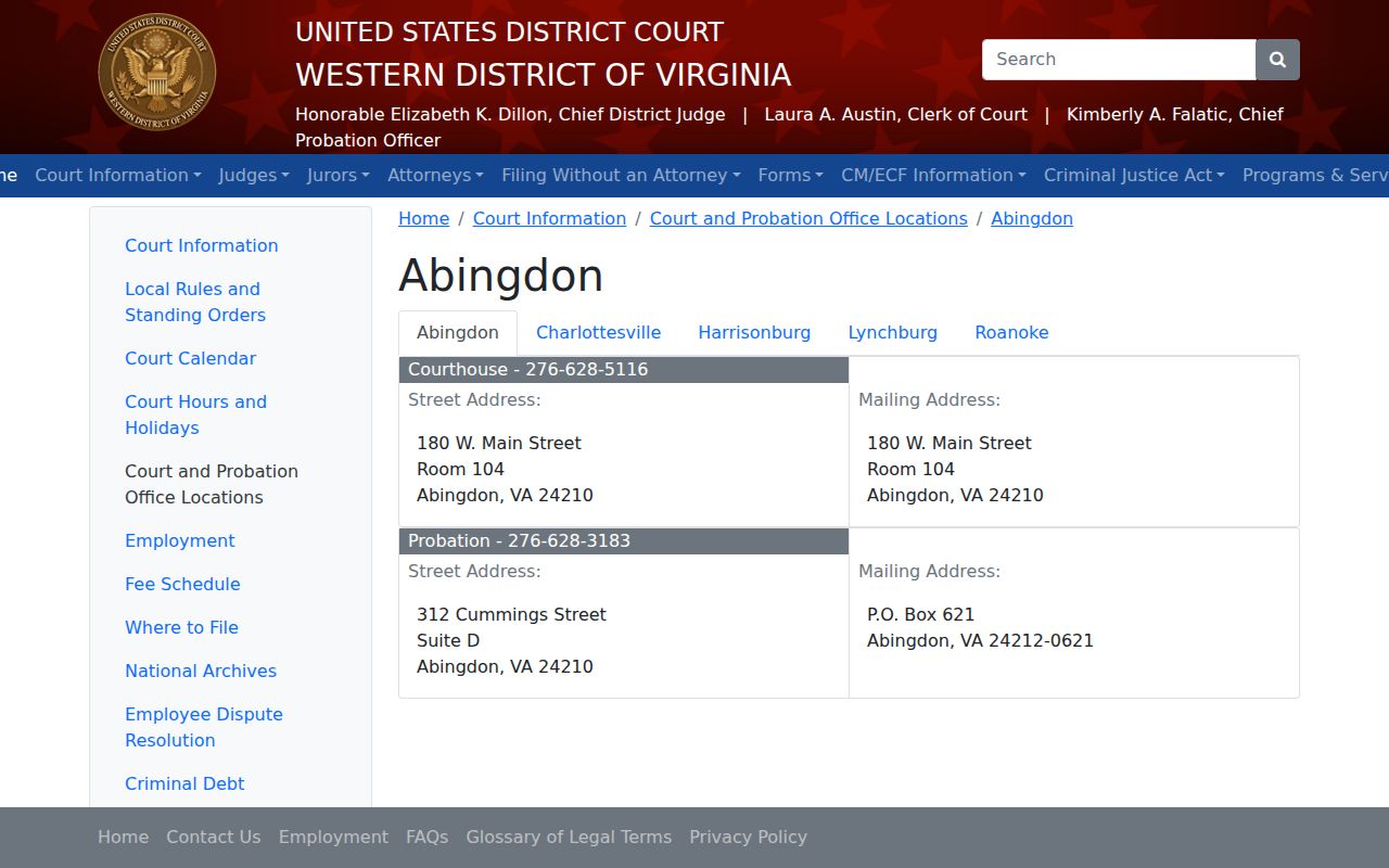 Russell County arrest warrant reference to the Abingdon federal courthouse