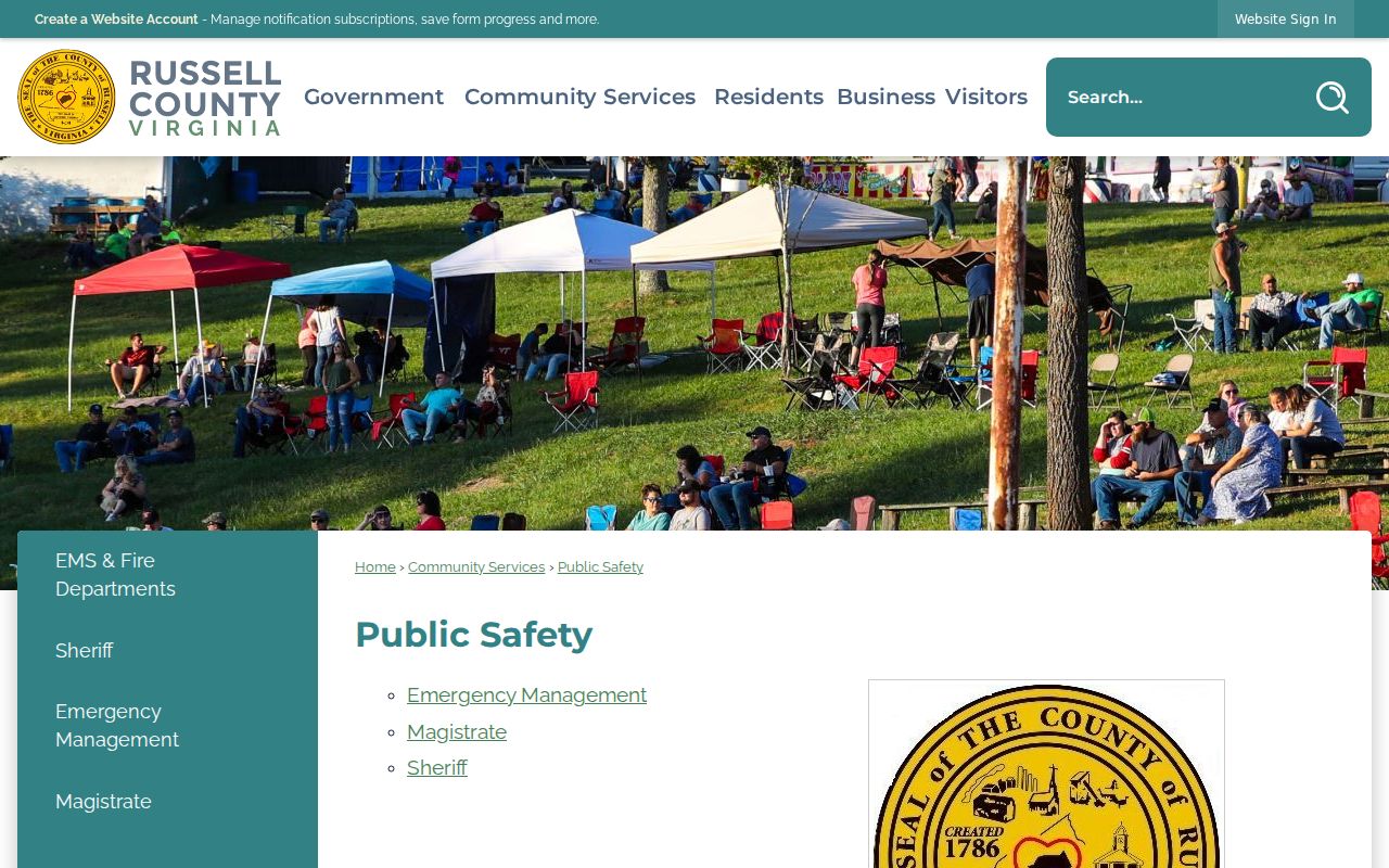 Russell County warrant lookup reference to county Public Safety contacts